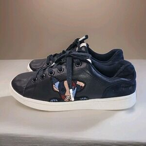 ED Ellen Degeneres Chapatcha Sneakers Lace Up Dog Shoes Dark Blue Wms 6.5US 37EU